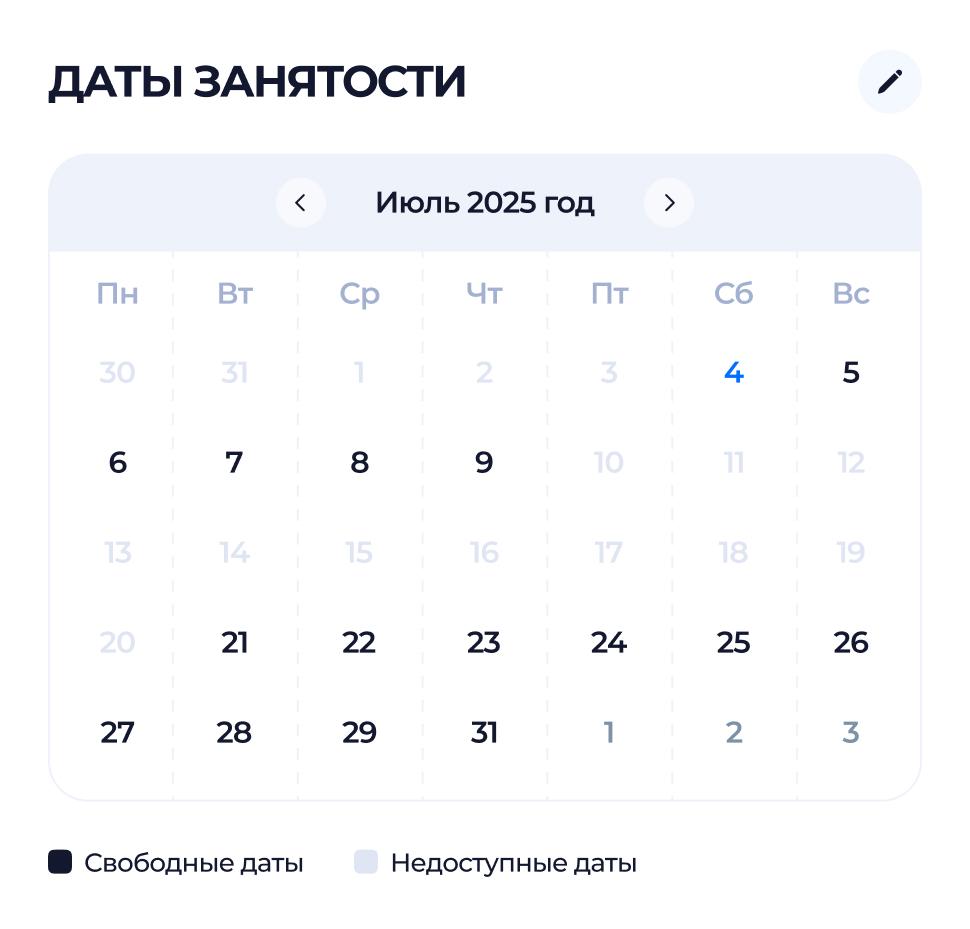 Календарь занятости